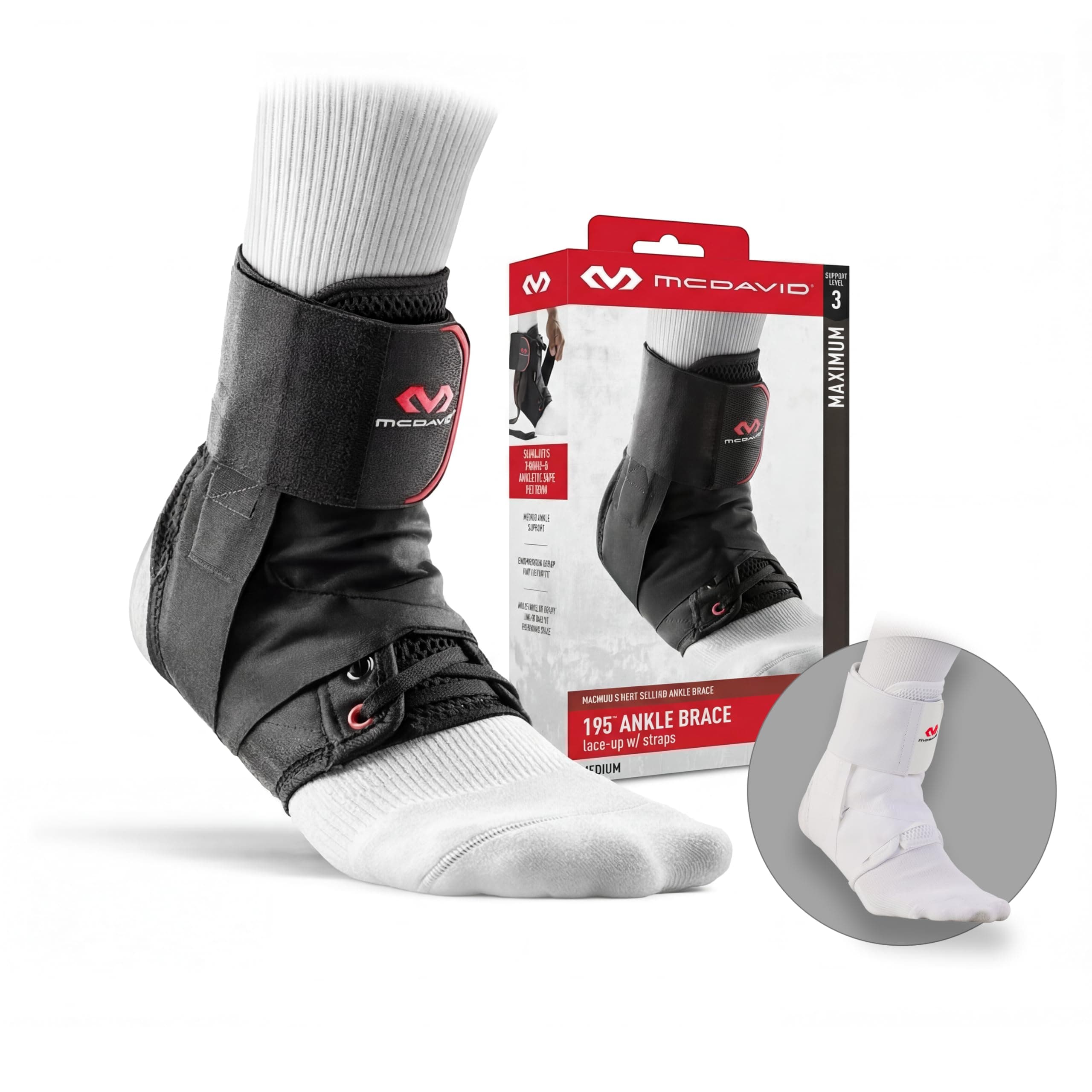 McDavid 195 Deluxe Ankle Brace with Strap - Medium