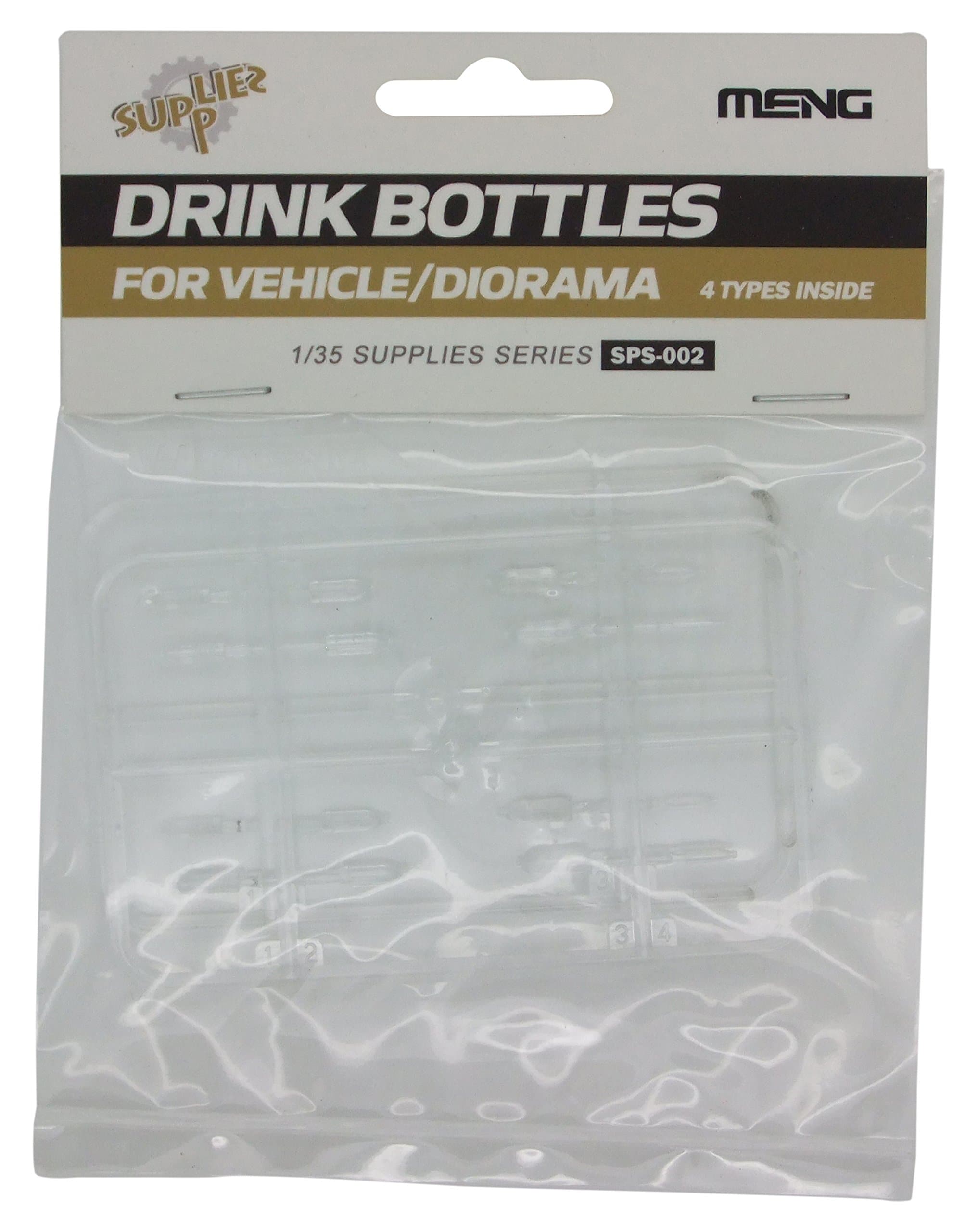 MENG "Model 1:35 Drinks Bottles for Vehicles/Diorama 4 Types Kit (Multi-Colour)