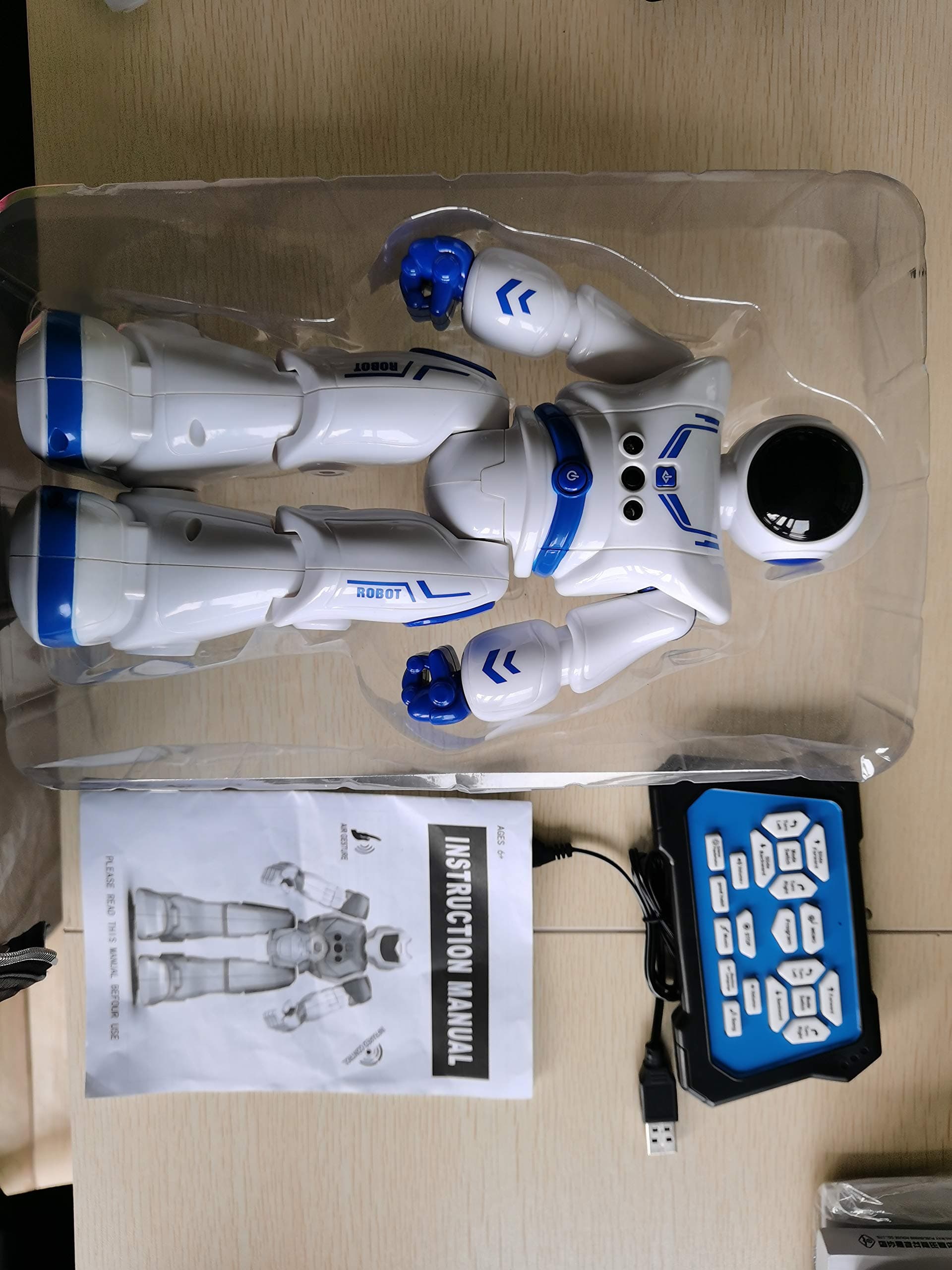 HOMOFY Remote Control Robot Toys for Kids RC Intelligent Programmable Robot RC Robot Toy Kit with Dancing, Singing, Led Eyes, Gesture Sensing Robot Toys for 5 6 7 8 -12 Year Old Boys Gift