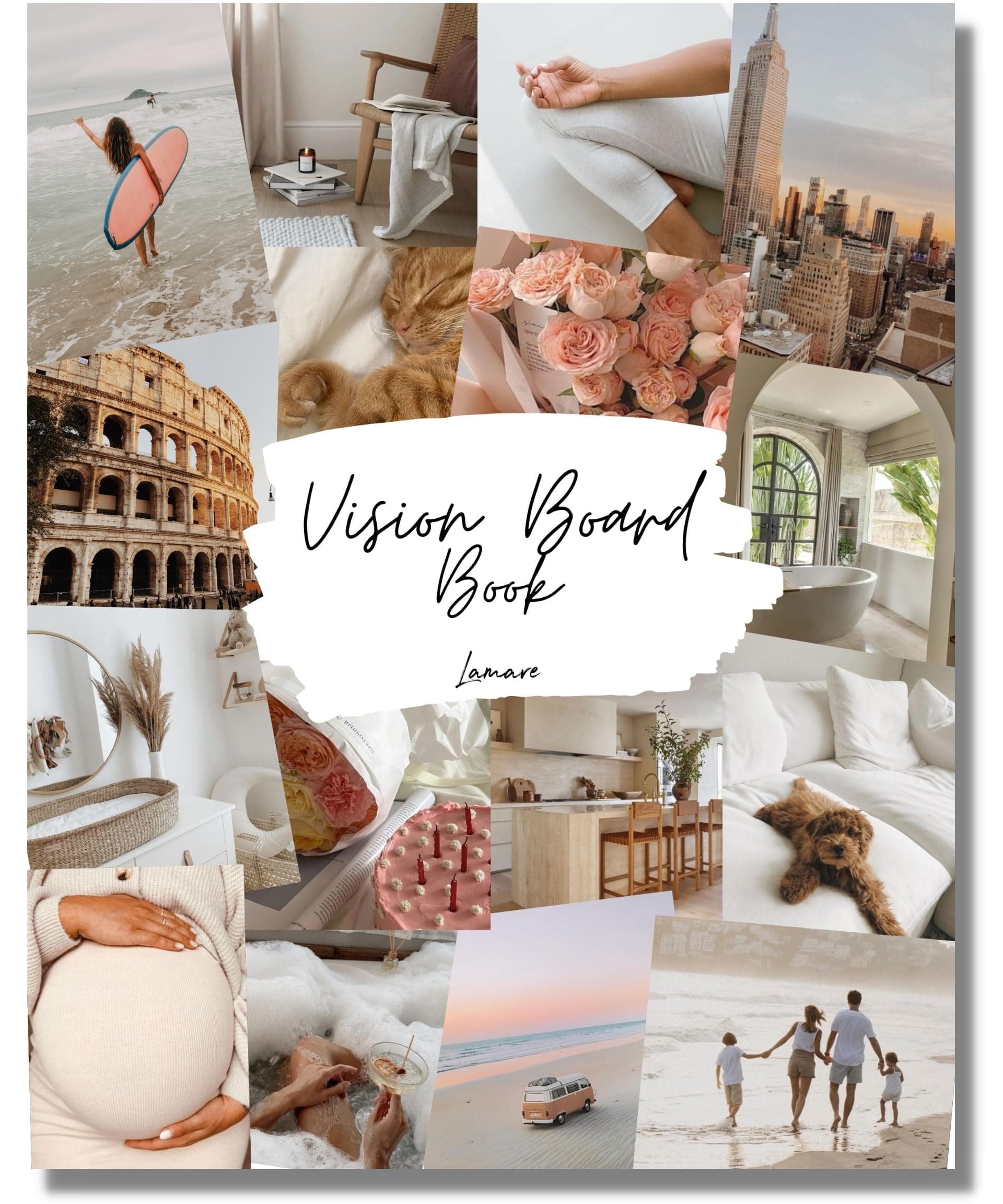 Lamare Vision Board Book - 1000+ Aesthetic Vision Board Images & Motivational Quotes, Vision Board Supplies, Vision Board Kit, Collage Book for Manifestation, Self Care & Goal Setting