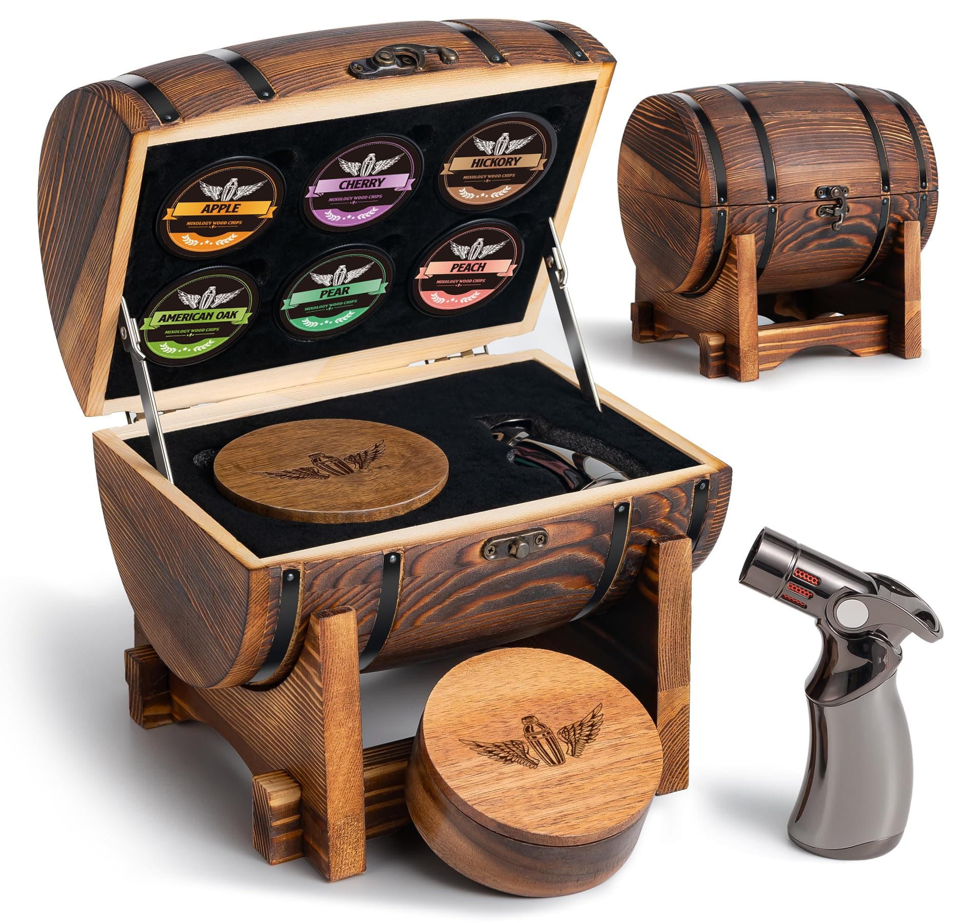 Cocktail Smoker Kit with Barrel Organizer