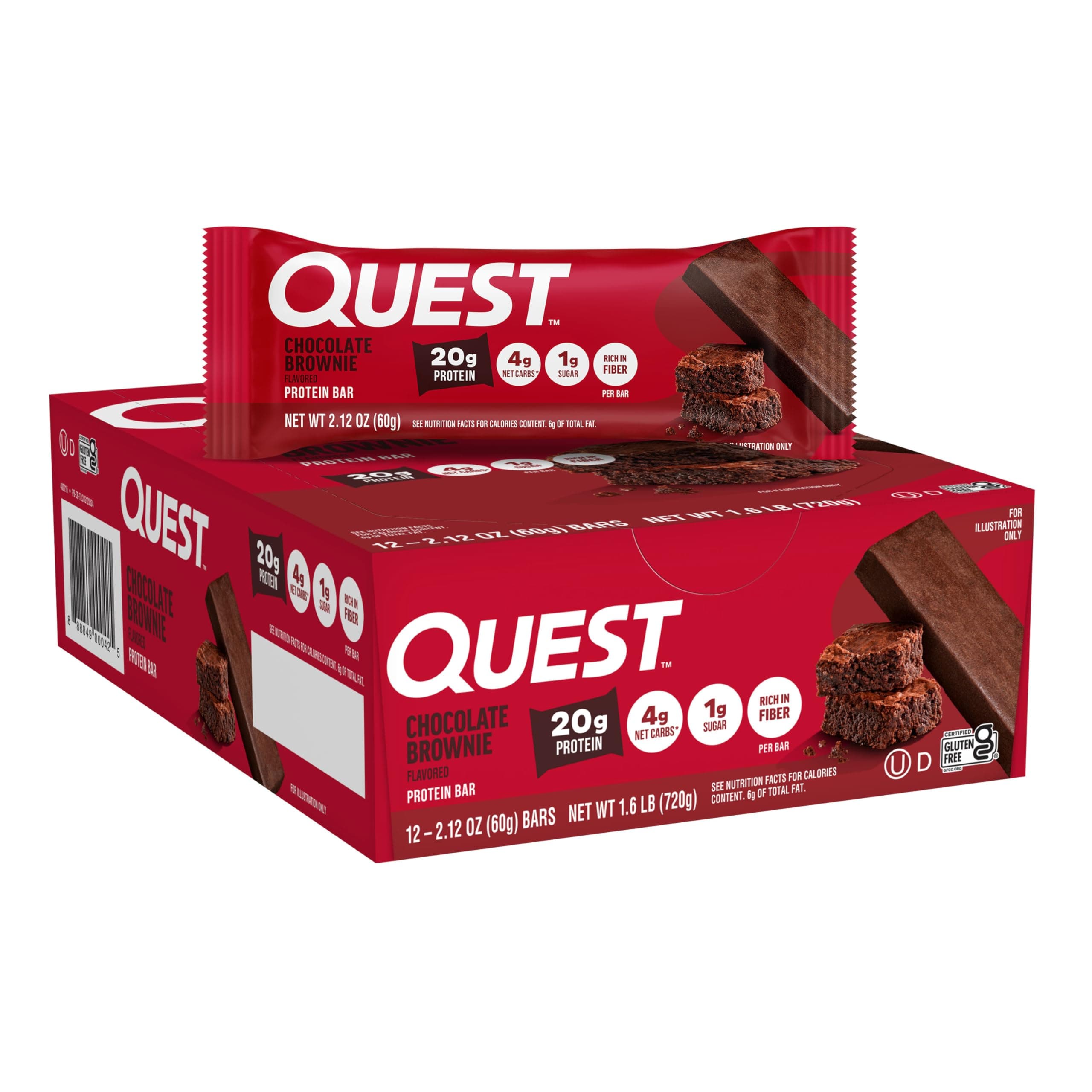 Bar - 60g (Pack of 12, Chocolate Brownie)