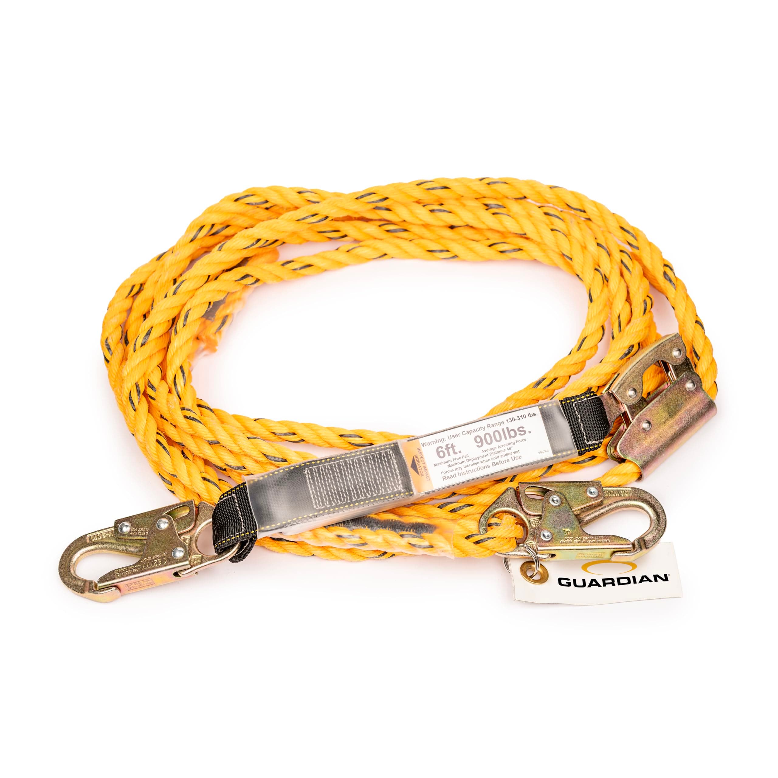 Guardian Fall Protection 01320 VLA-50 Poly Steel Vertical Lifeline Assembly, 50-Foot