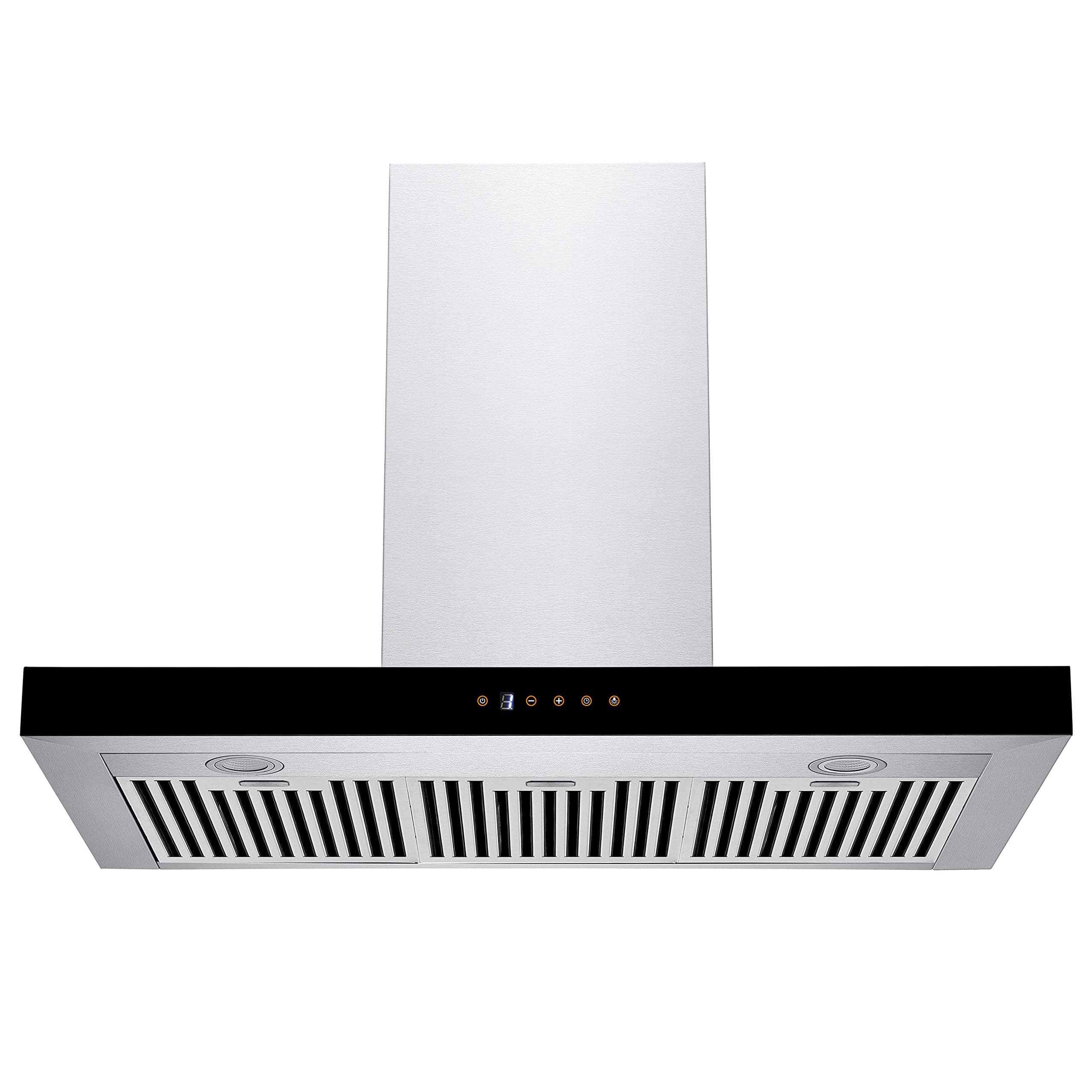 IAPL Micra 1150 m3/hr Curved Glass Range Kitchen Chimney Hood with Baffle Filters, Touch Control, LED Light (90 cm, Silver)