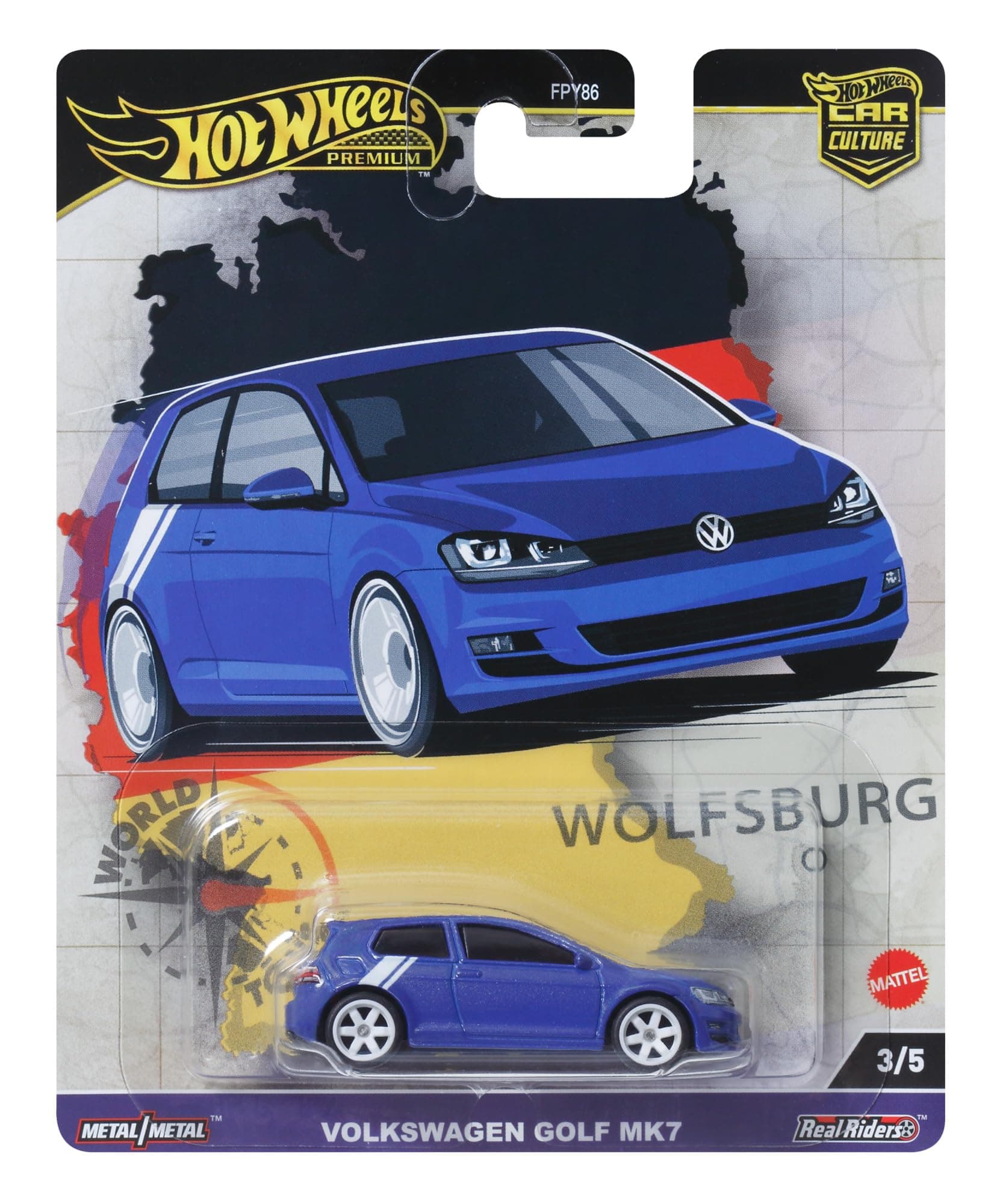 Premium Volkswagen Golf MK7, Car Culture Circuit Legends Vehicles for Kids 3 Years Old & Up and Adult fans and Collectors, Premium Collection of Car Culture 1:64 Scale Vehicles, HRV79