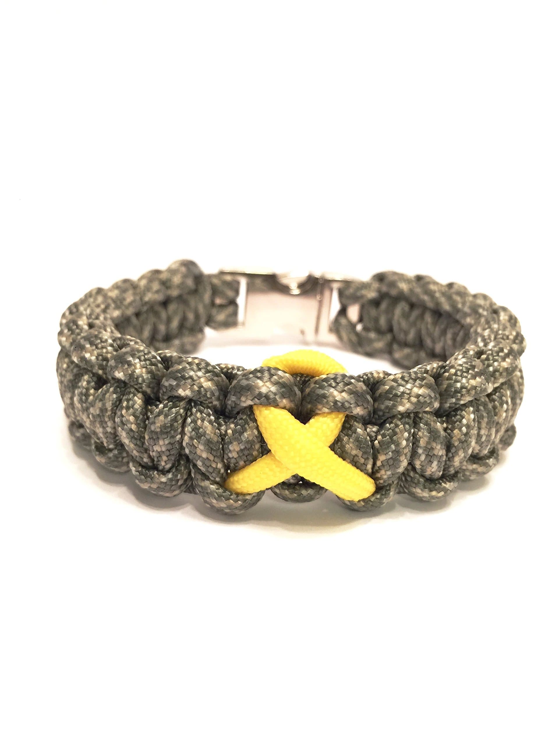 TRU550 Support Our Troops Paracord Yellow Ribbon Survival Bracelet Paracord Survival Bracelets for Men
