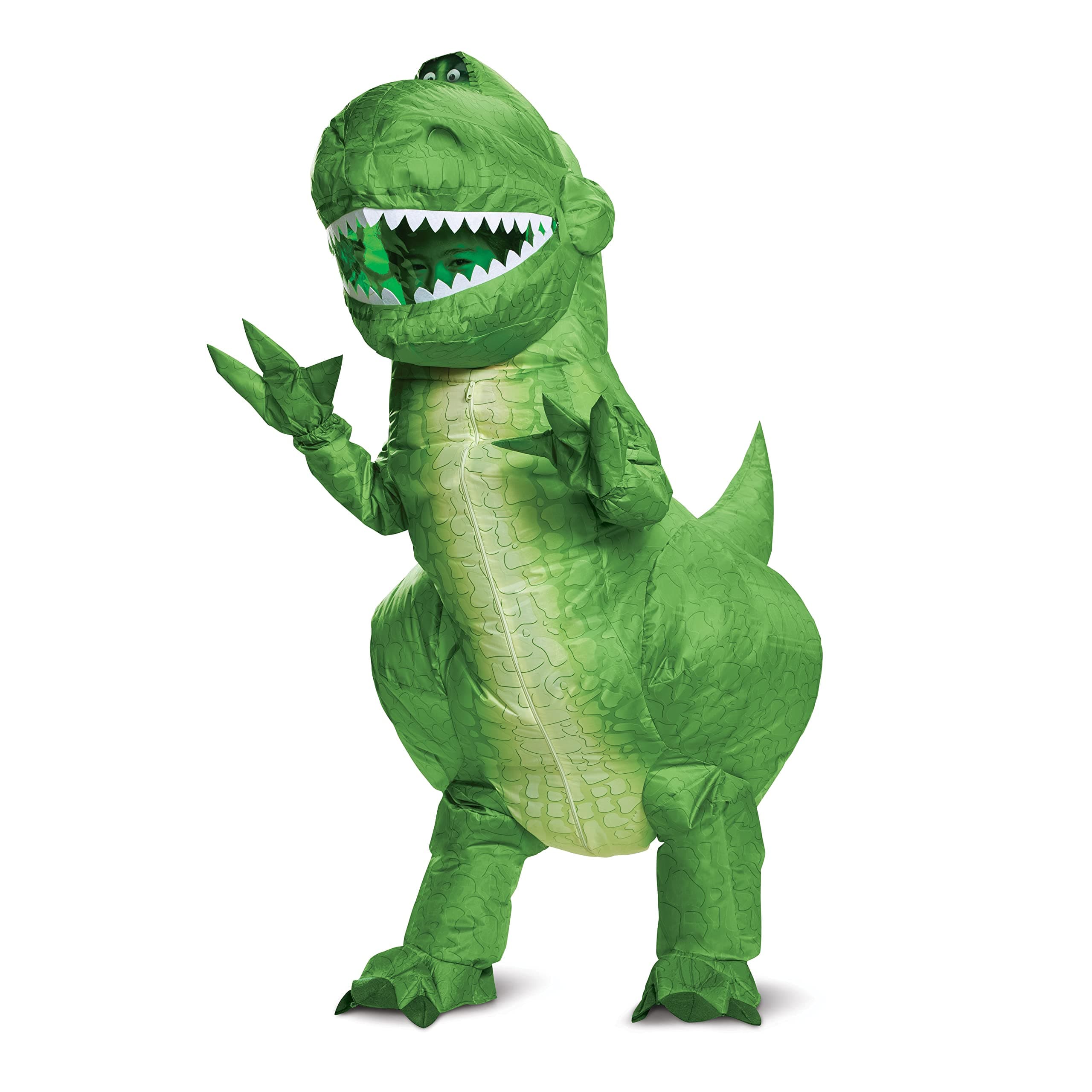 Rex Inflatable Costume for Kids, Official Disney Toy Story Inflatable T Rex Costume with Fan, Child Size Up to 7-8