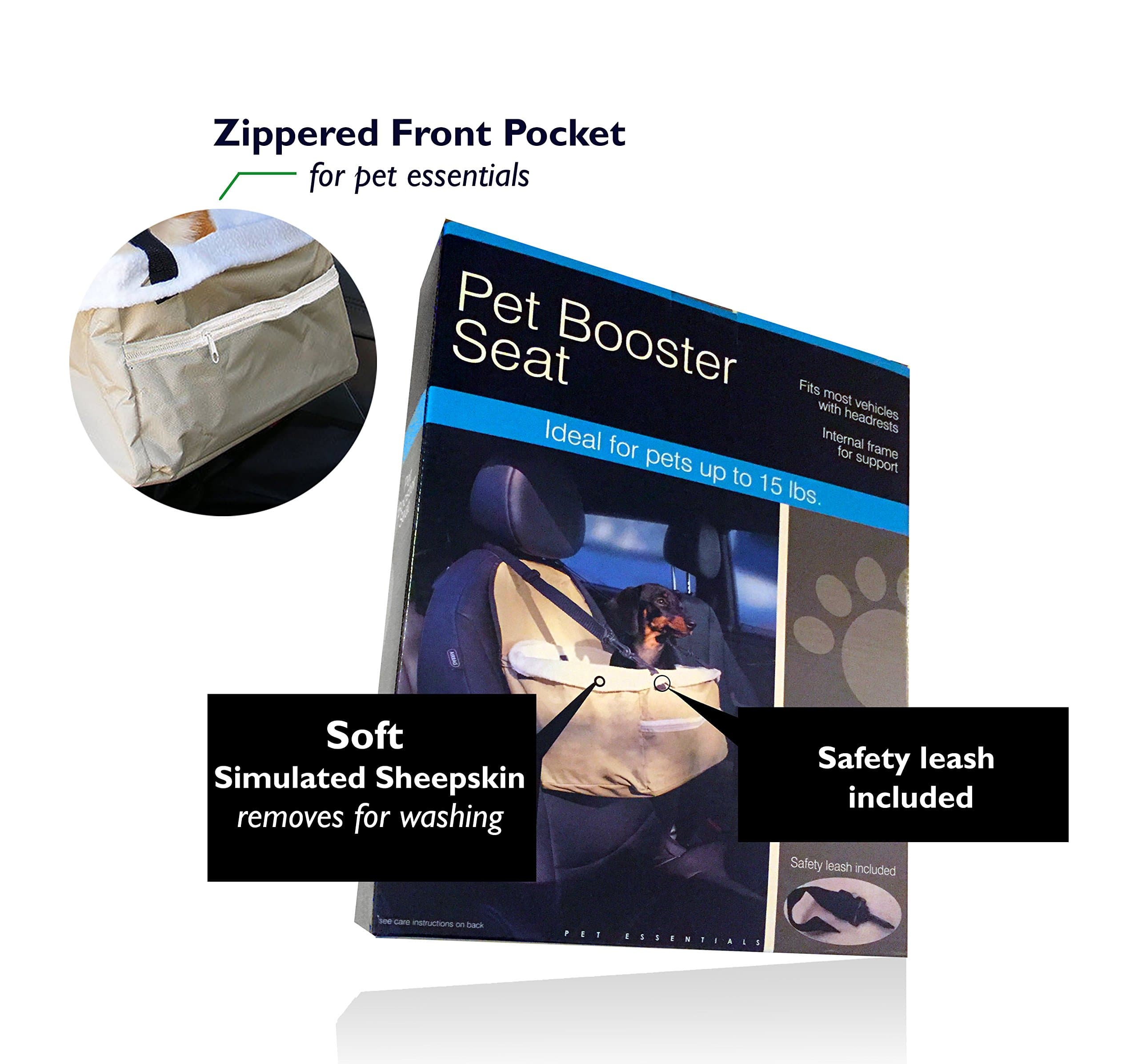 Safety Booster Seat for Smaller Pets, Secure Booster Seat for Pets in Cars