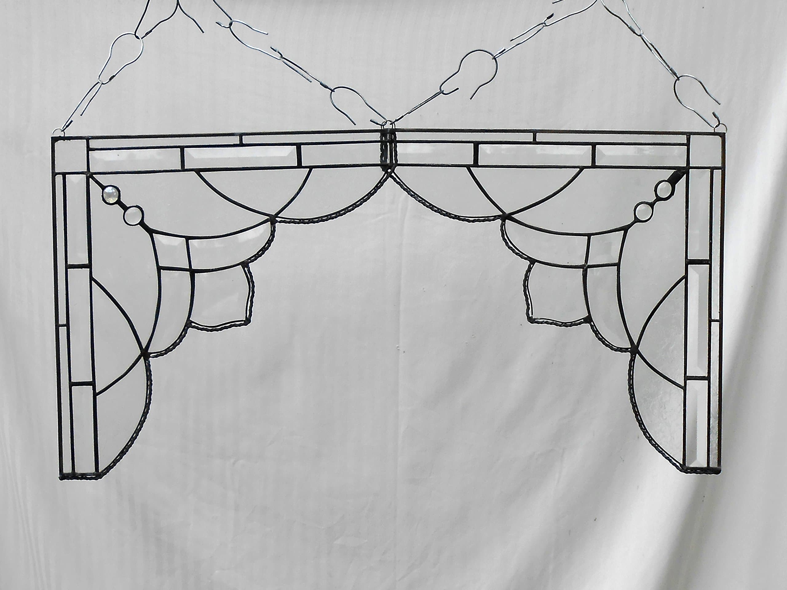 Stained Glass Lace Curtain Pair, Corner Pieces, Gingerbread Trim, Room Dividers, Cafe Curtains, Stained Glass Window Transom, Antique Look