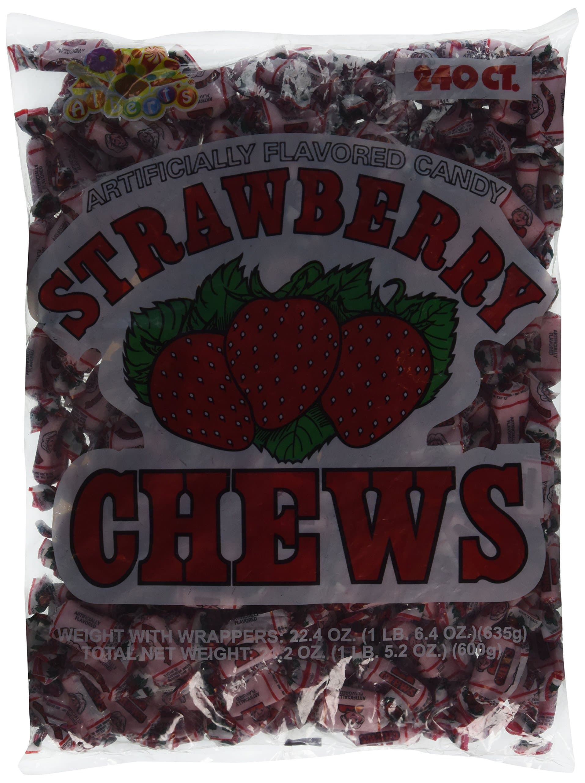 Albert's Fruit Chews - Strawberry Flavor (240 Candies)