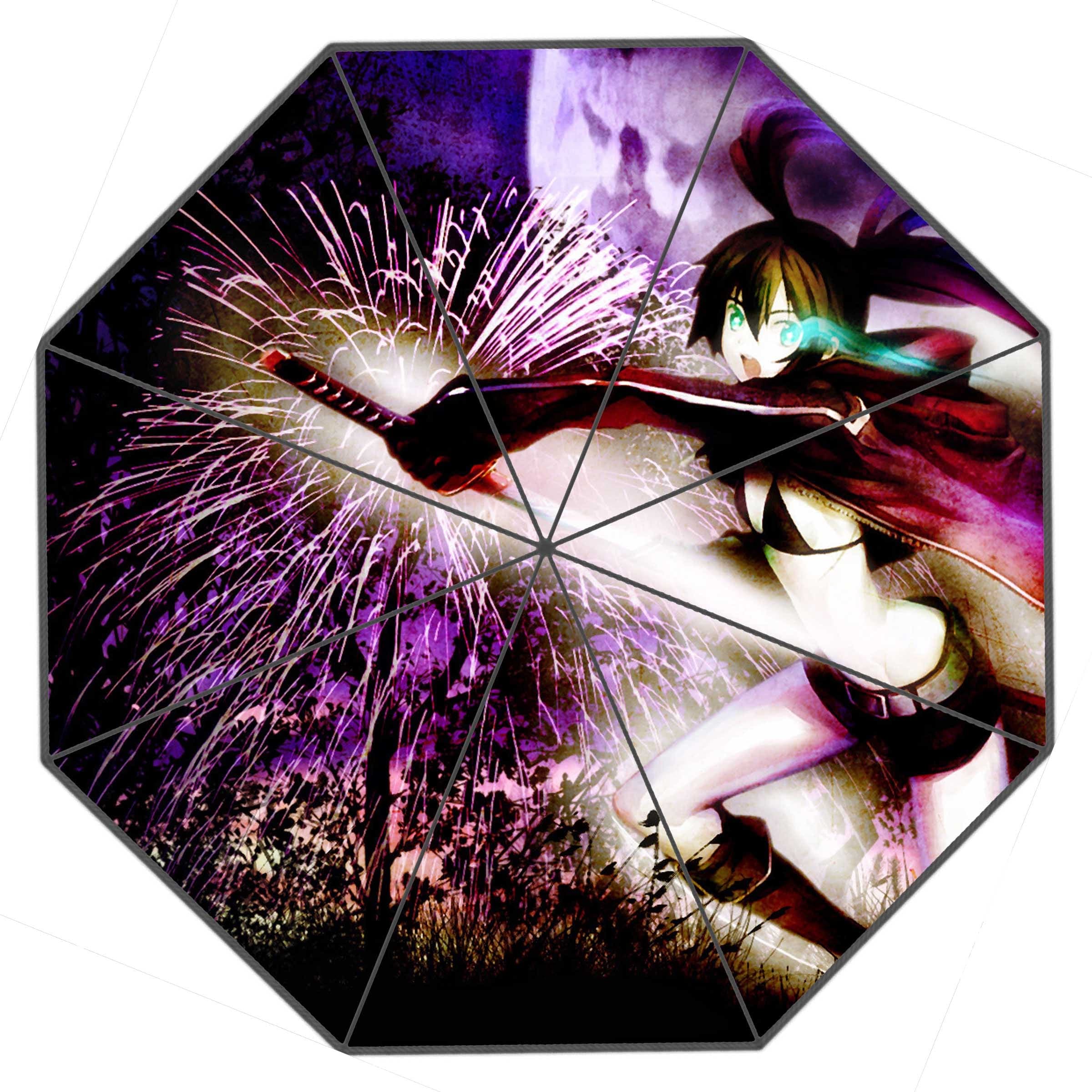 Bout it!! Custom Cool Design Anime Black Rock Shooter 02 Printed Portable Fashion Foldable Umbrella!Browsing more details below--WSM-051001-016