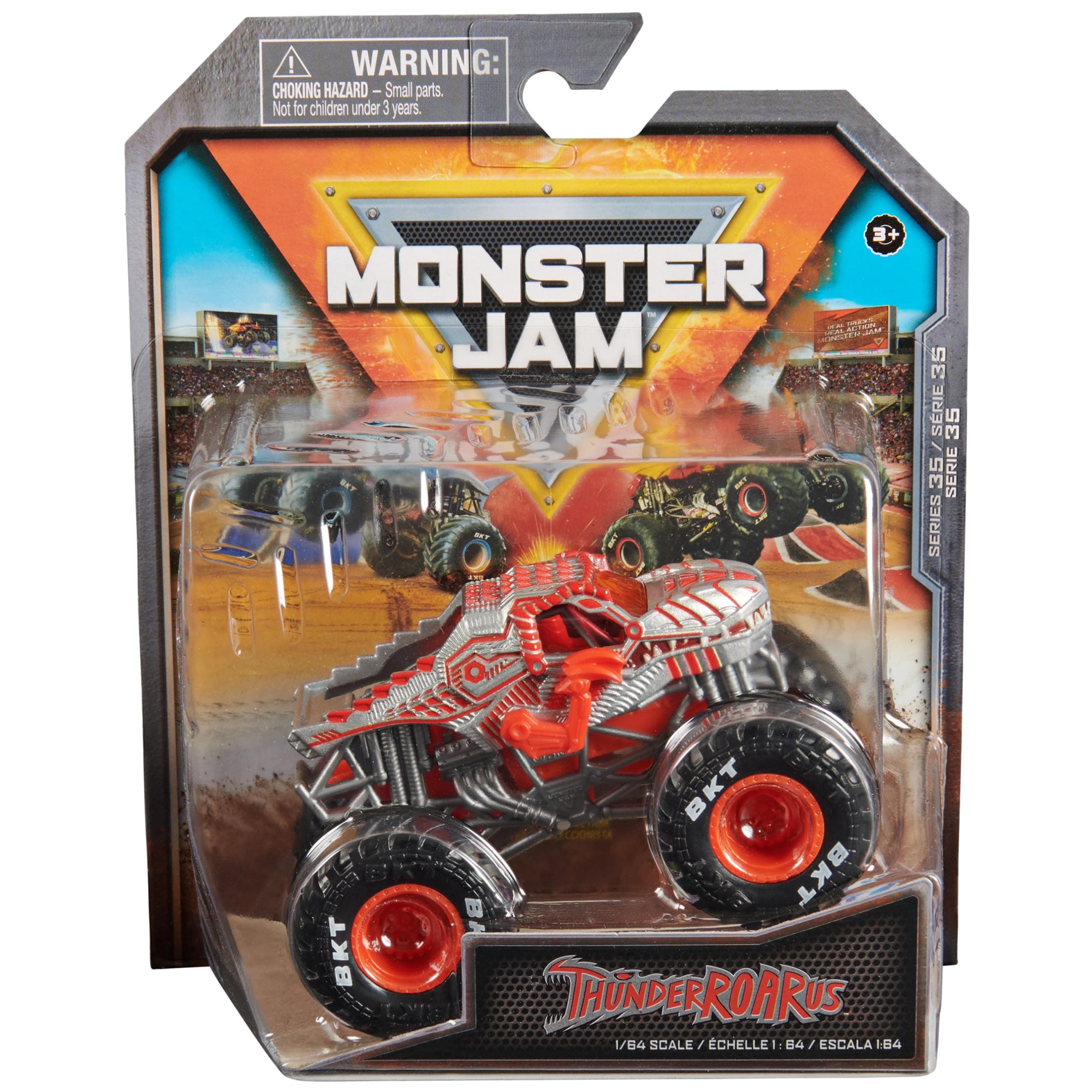 Monster Jam, Official ThunderROARus Monster Truck, Die-Cast Vehicle, 1:64 Scale, Kids Toys for Boys Ages 3 and up