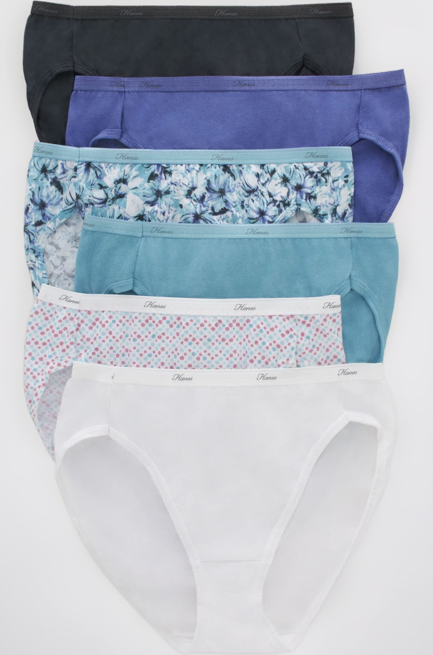 Hanes Women's No Ride up Cotton Hi-Cut Panties