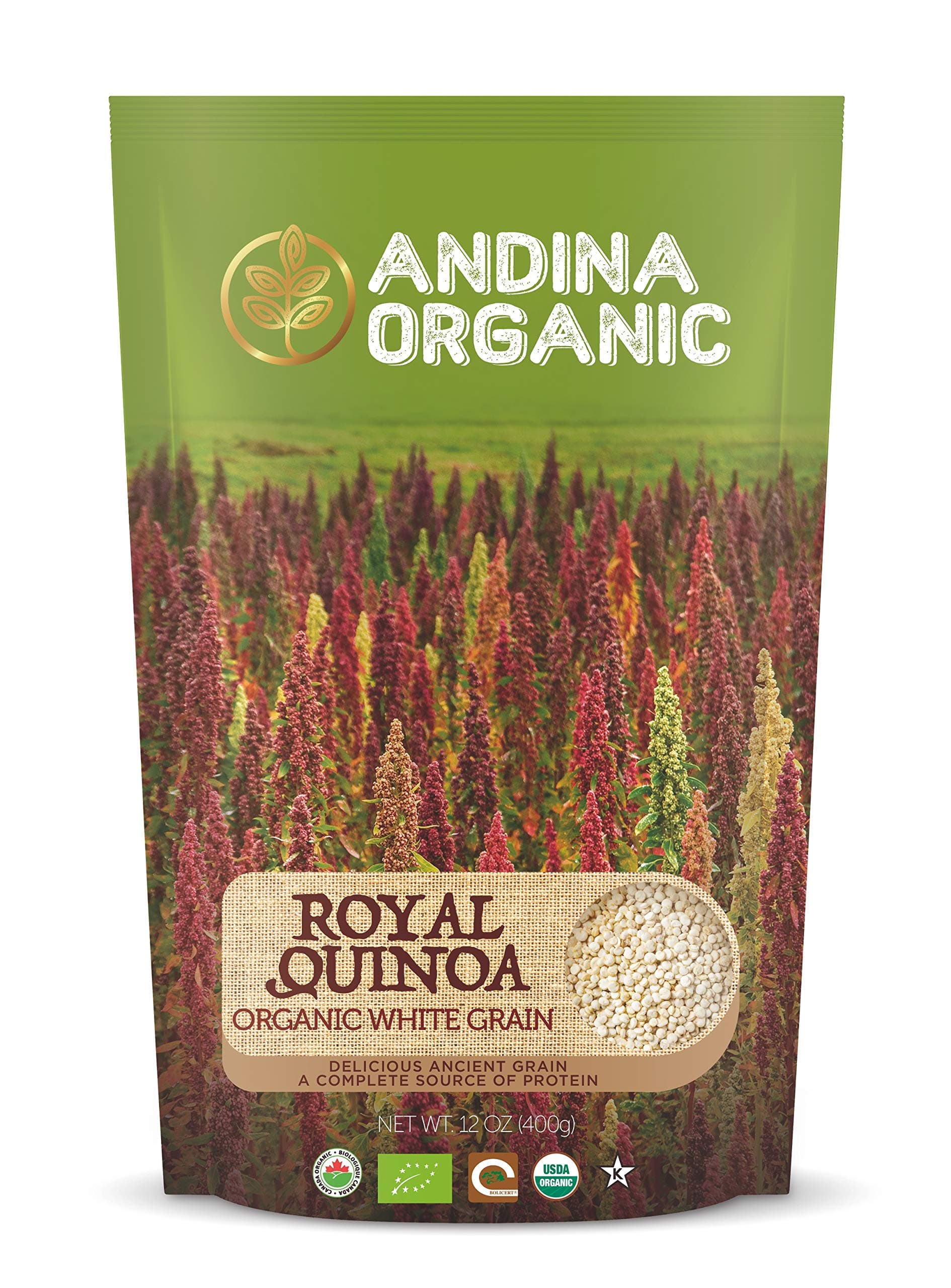 Andina Organic - Pre-Washed Quinoa Organic Gluten-Free | Plant Based Protein | Whole Grain Perfect Substitute for Rice and Pasta | Authentic Royal Quinoa from Farm to Fork (1 Pack)