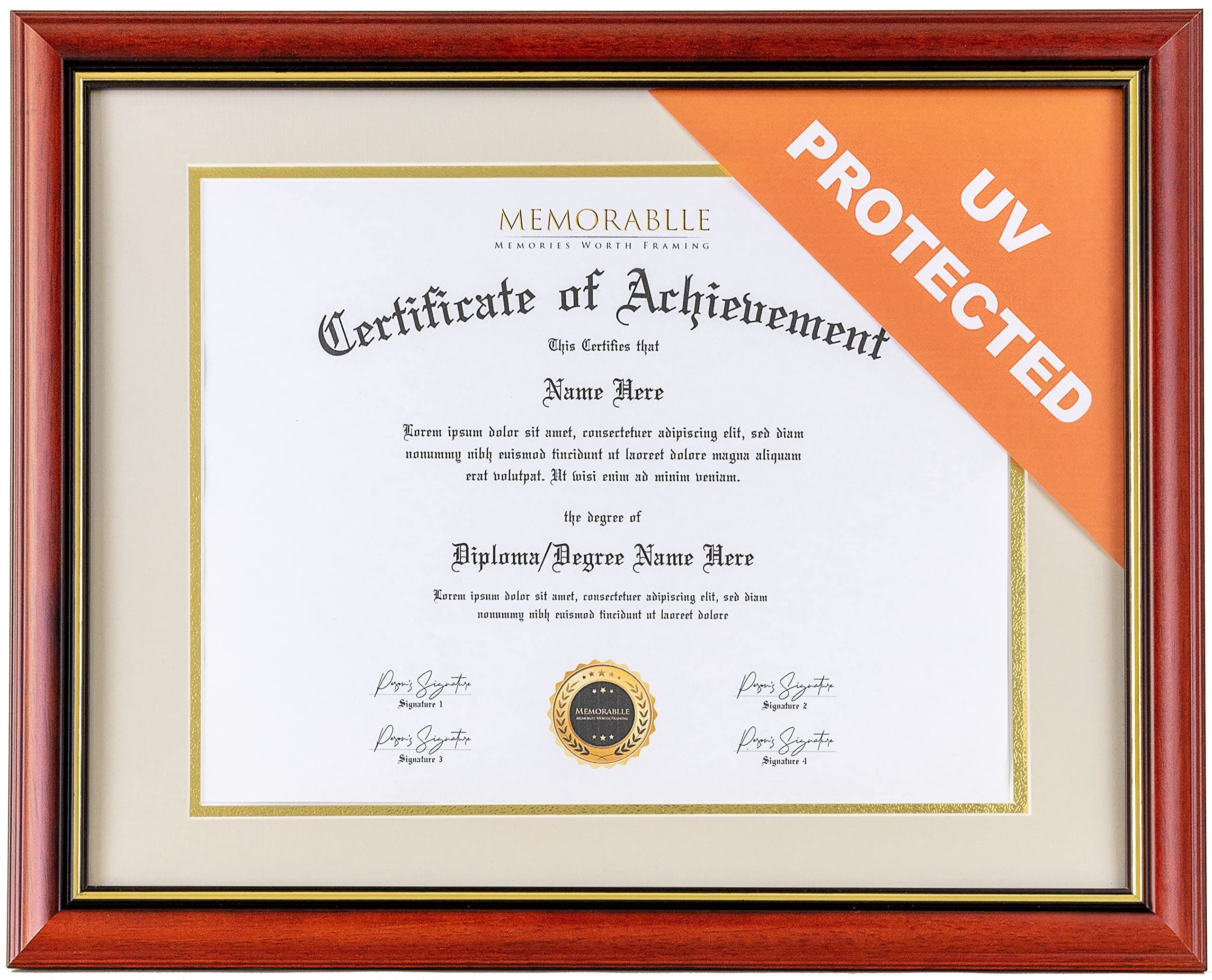 Elegant Diploma Frame 13x18 without Mat or 11x14 with Mat - UV Protected - Perfect Degree, College, Document, Certificate Frame - Picture Frame to Preserve and Display any Award, Graduation Gift