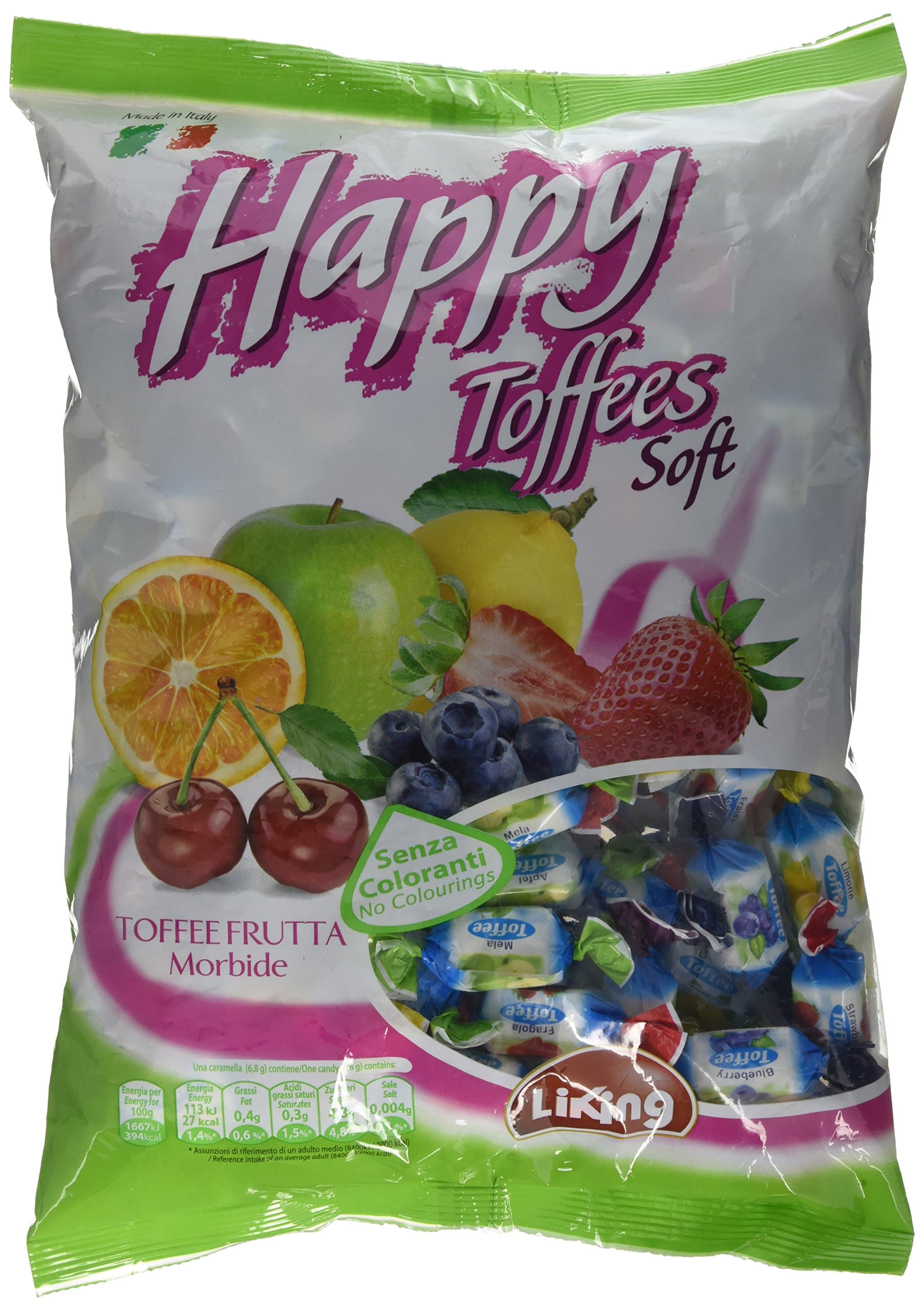 Liking Italian Sweets Soft Caramel and Fruit Toffees 1 kg