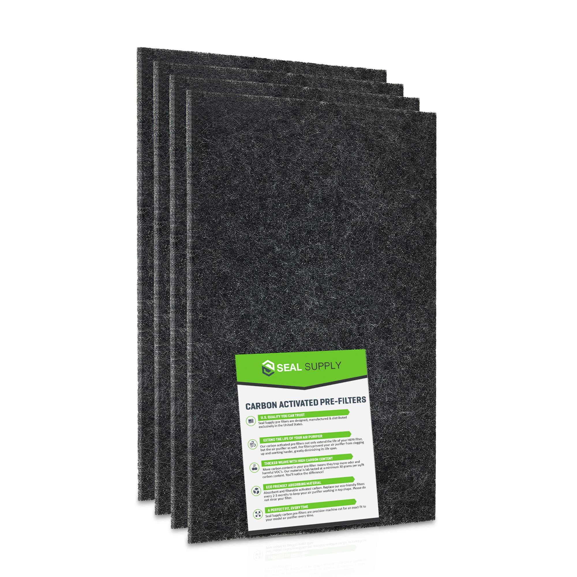 Seal Supply4 Pack of Idylis C Carbon Activated Pre Filters Machine Precut Compatible with Idylis Purifier Model IAP-10-200