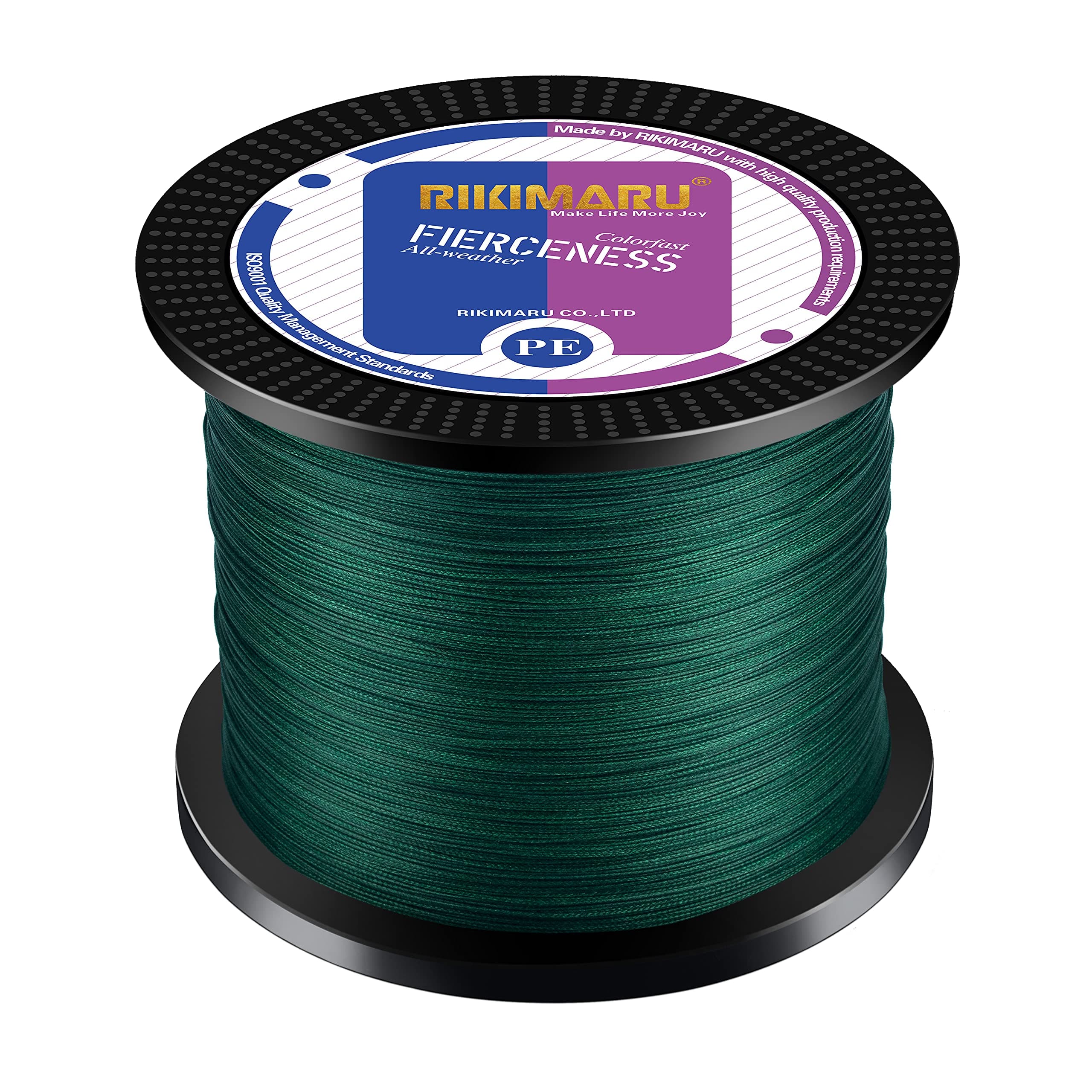 RIKIMARU Braided Fishing Line Abrasion Resistant Superline Zero Stretch&Low Memory Extra Thin Diameter 327-1094 Yds, 4-180LB