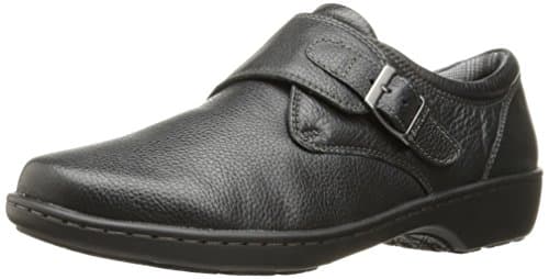 Eastland Women's Anna Monk Strap Flat, Black, 9.5 W US