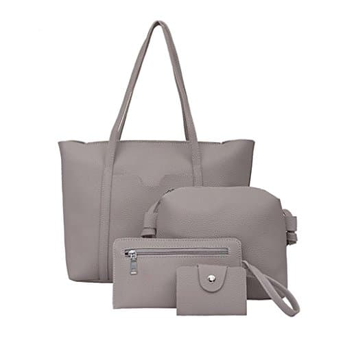 ❤️ Clearance Women Four Set Handbag Shoulder Bags Four Pieces Tote Bag Crossbody Wallet Purse Card Package Duseedik