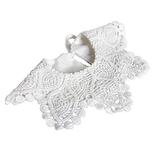 The MoneyPenny Cream Lace Dribble Bib for girls with Ribbon ,100% Cotton