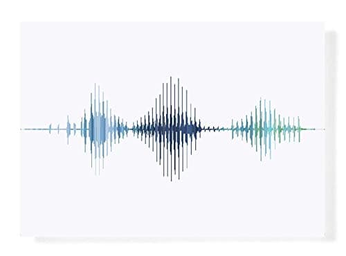 I Love You Visible Voice Gift Soundwave Print, Anniversary, Valentines Day and Father's Day Gifts Ideas, A4 Unframed, Green and Blue