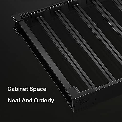 Pull Out Trousers Rack Clothes Organizers Extendable Trousers Rack Wardrobe Pull-Out Trousers Rack For Closet Clothes,Space Saving And Storage (Color : Black, Size : S)