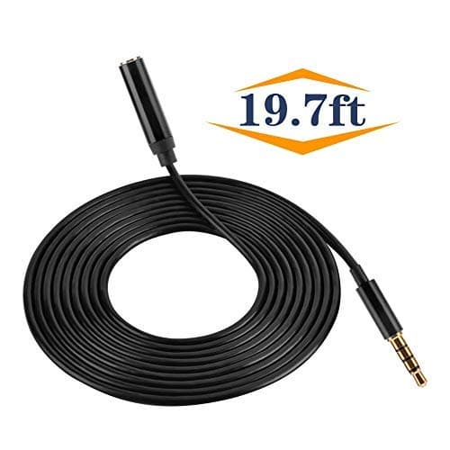 ofone 3.5mm Microphone Extension Cable, Male to Female Mini Mic Cord for iPhone Android Professional Studio Recording Audio TRRS Jack Cables for Headphone Lav Camera (19.7 FT/6 Meters)