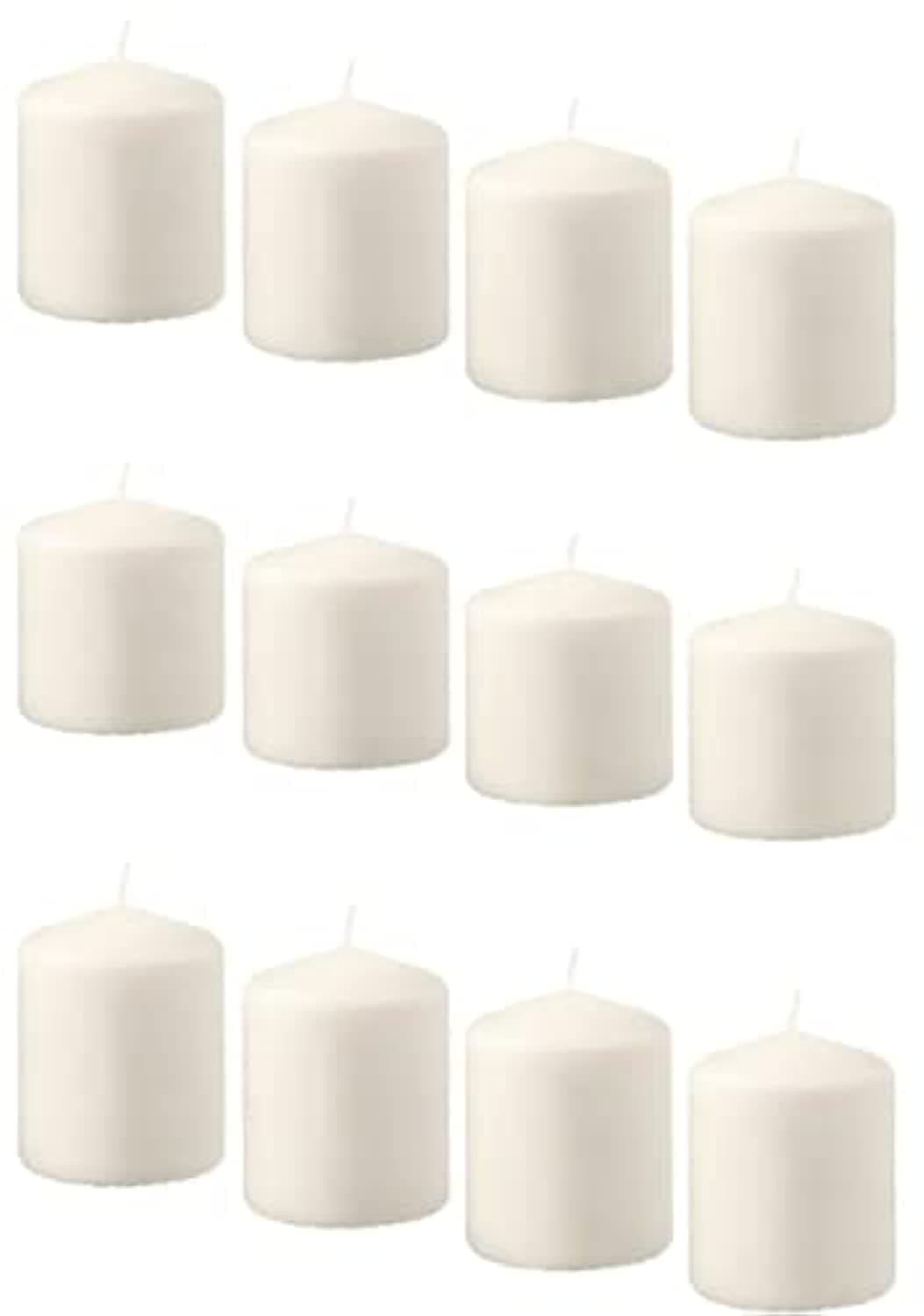 HEMSJÖ Vegetable Wax Unscented Candles, Natural/White, 3-1/4 inch, Pack of 12