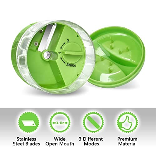 3 in 1 Vegetable Spiralizer Slicer, Adjustable Zucchini Carrot Noodle Maker, Cucumber Spiral Cutter, Easy to Use Kitchen Tool(Green)