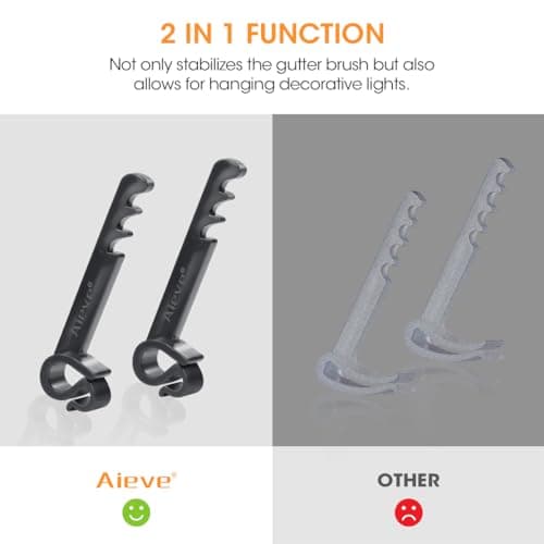 Aieve 30 Pack Gutter Brush Clips, Leaf Guard Fixing Clips Hook for Hanging Outdoor String Lights, Keeps Gutter Brush in Place