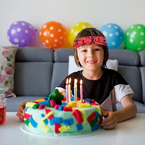 ZOIIWA 24Pcs Karate Headbands Birthday Party Favors Red Karate Themed Headbands Party Decorations for Kids Boys Girls Birthday Party Supplies, Decorations, and Gifts, Adjustable Size