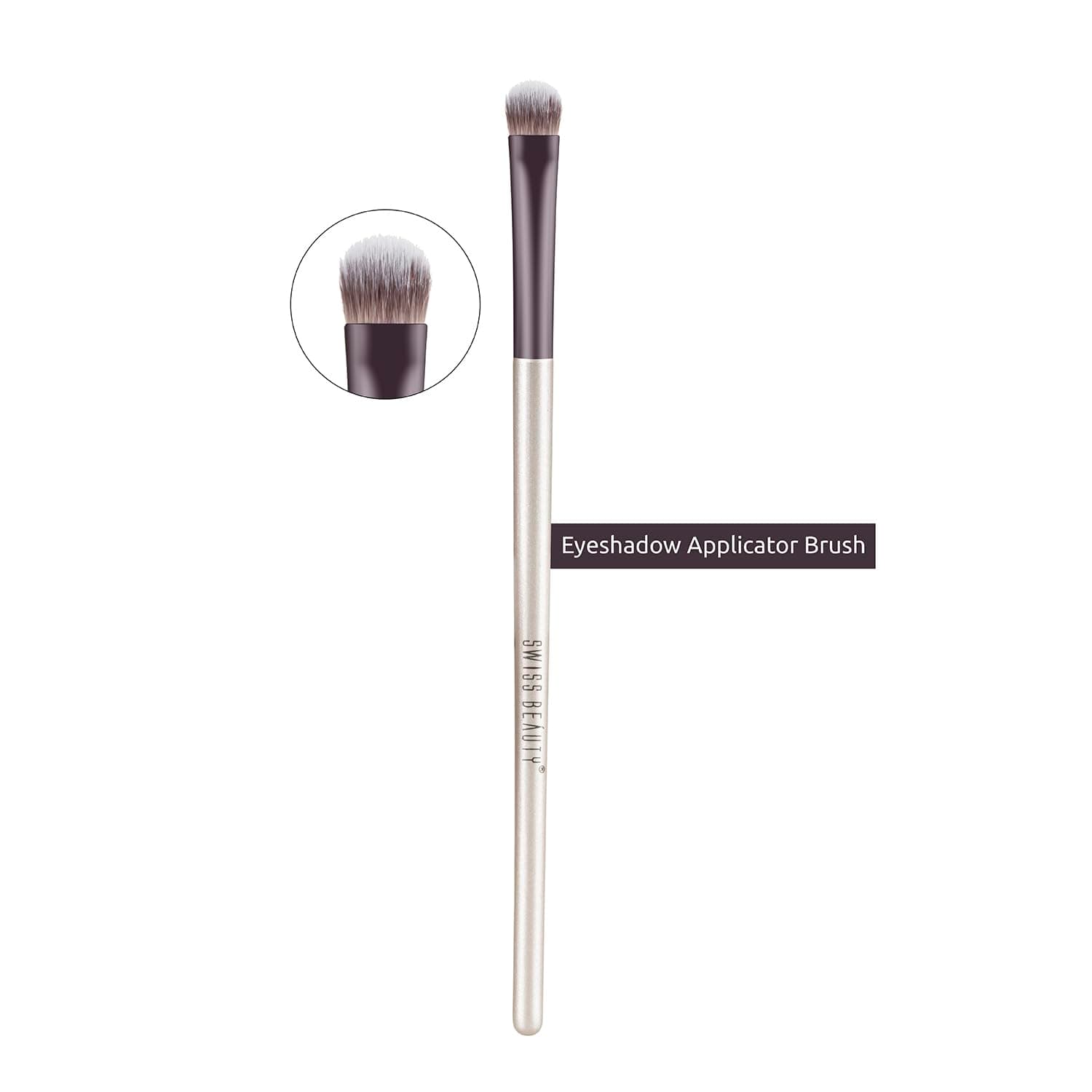 Eyeshadow Blending Brush with Soft and Synthetic Bristles For Eye Makeup (Pack of 1) - Silver