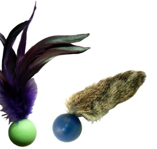 CoolCyberCats Pong Pack Cat Toys: Feather Pong & Fur Pong
