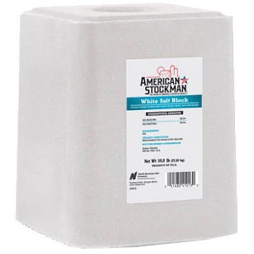 41013 American Stockman Plain White Salt Block Pet Supplement, 50-Pound