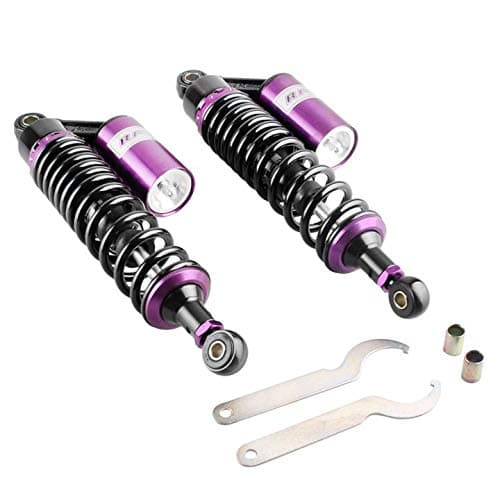 Mallofusa 13.5 Inch 340mm Pair Motorcycle Shock Absorbers Air Rear Suspension Universal Compatible for Honda Suzuki Yamaha Kawasaki Black Purple
