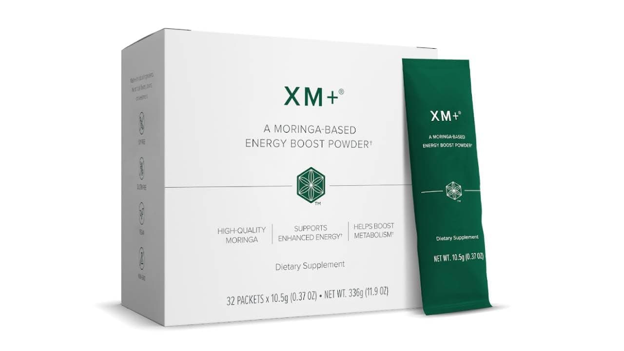 Isagenix XM+ - Natural Energy Support Drink Powder - Infused with Green Tea - Made with Shade-Dried Moringa Leaves - Individual Serving Packets (32 Servings)