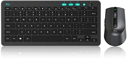 Rii(2018 RKM709 2.4Ghz Ultra-Slim Wireless Keyboard and Mouse Combo Multimedia Compact Keyboard and Mouse for PC Laptop,Desktop,Raspberry Pi,KODI HTPC XBMX MacBook Android TV Box,Smart TV