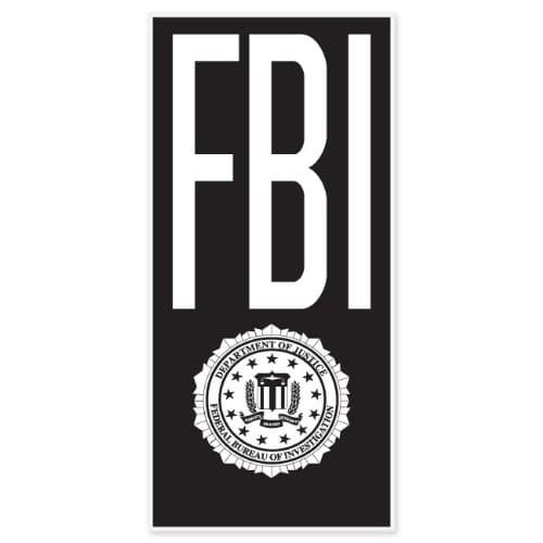 Ride in Style FBI Badge car Bumper Sticker Decal 6" x 3"
