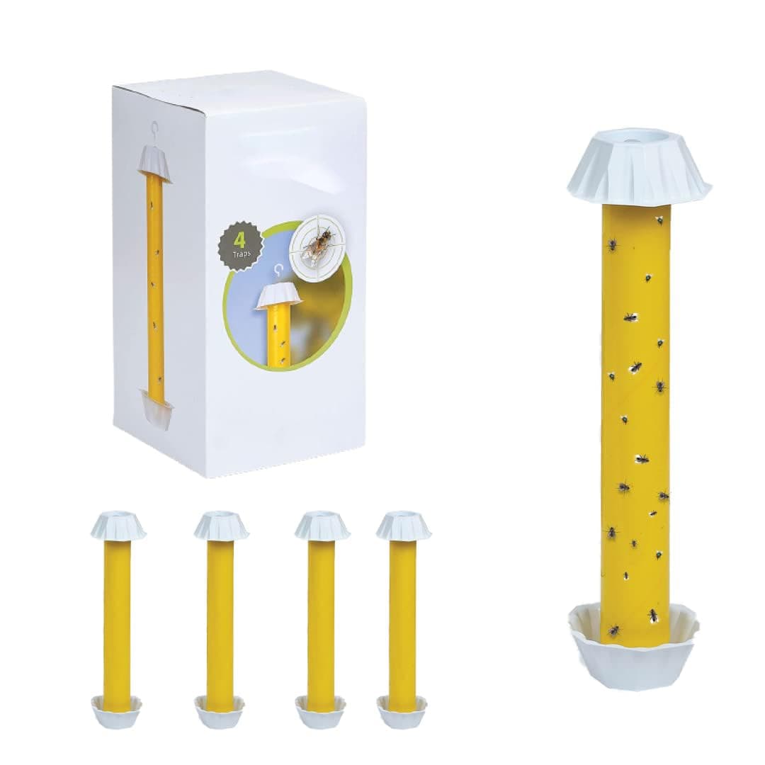 Nalacal Fly Stick Sticky Traps For Indoors And Outdoor 4Pk, Non-Toxic Bait Free, Trap All Flies. Catchers Inside Home Bug Bugs