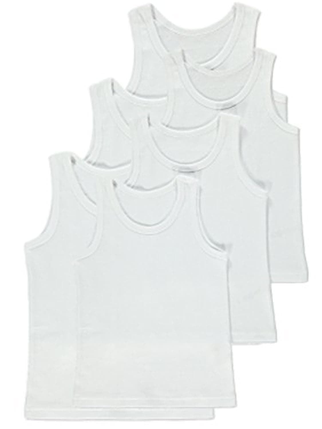 HDUK Childrens UnderwearBack to School 6 Pack of Boys 100% Cotton Warm Vests. White & Black/Available in Ages 1 up to 13 Years.