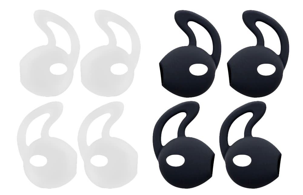 Earpod Cover for Apple AirPods EarPods - Secure Fit Grip Compatible with iPod Touch Nano, Shuffle, iPhone Earphone Earbuds Headphones - Perfect for Running Exercise Gym and Sports (2B+2W)