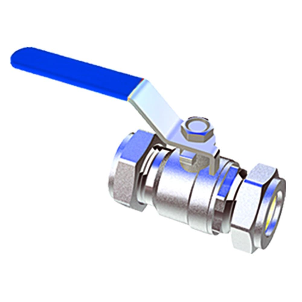 Mark Vitow B22B Blue Lever Ball Valve, Silver, 22 mm