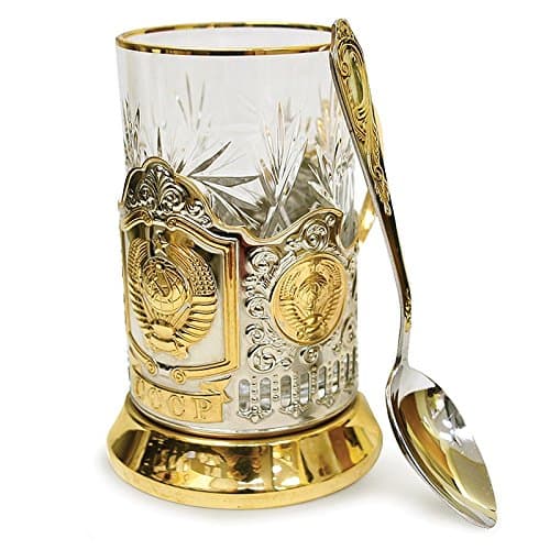 Ussr Coat of Arms Drinking Gold , Nickel-plated Glass Holder Podstakannik