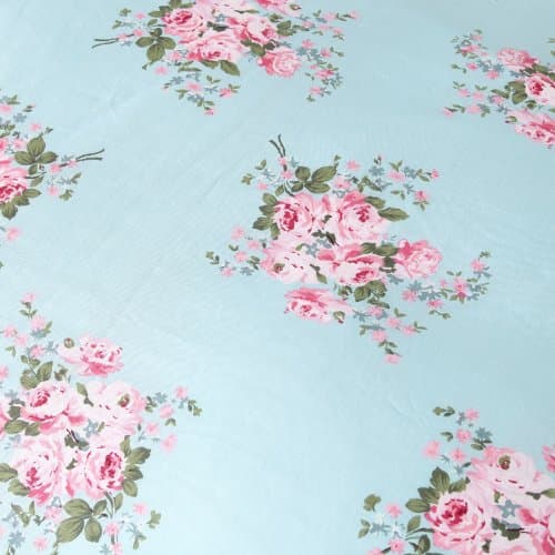 YOYOMALL Bedding Sets for Teen Girls Fresh Flower Pattern Ruffle Duvet Cover Set 100% Worsted Twill Cotton ,4Pcs (6ft)