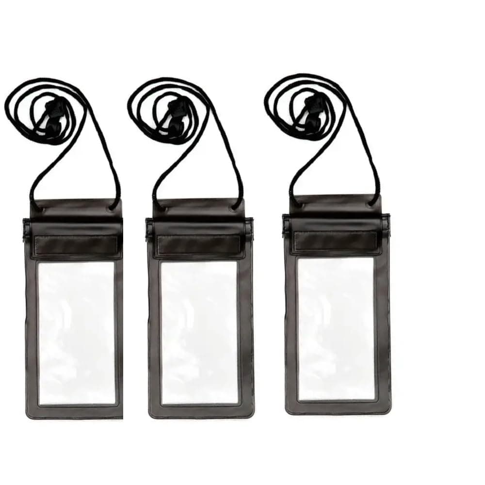 Waterproof Phone Pouch, Rain Mobile Cover, Universal Waterproof Phone Case, Cash, documents, Water Proof Bag for Beach Boating Swimming Water Park (3Black)