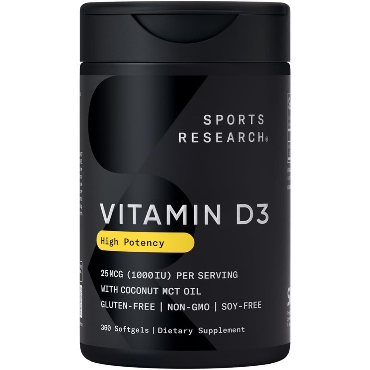 Vitamin D3 (1000iu/25mcg) Infused with Coconut Oil ~ Non-GMO & Gluten Free (360 Mini Liquid Softgels)
