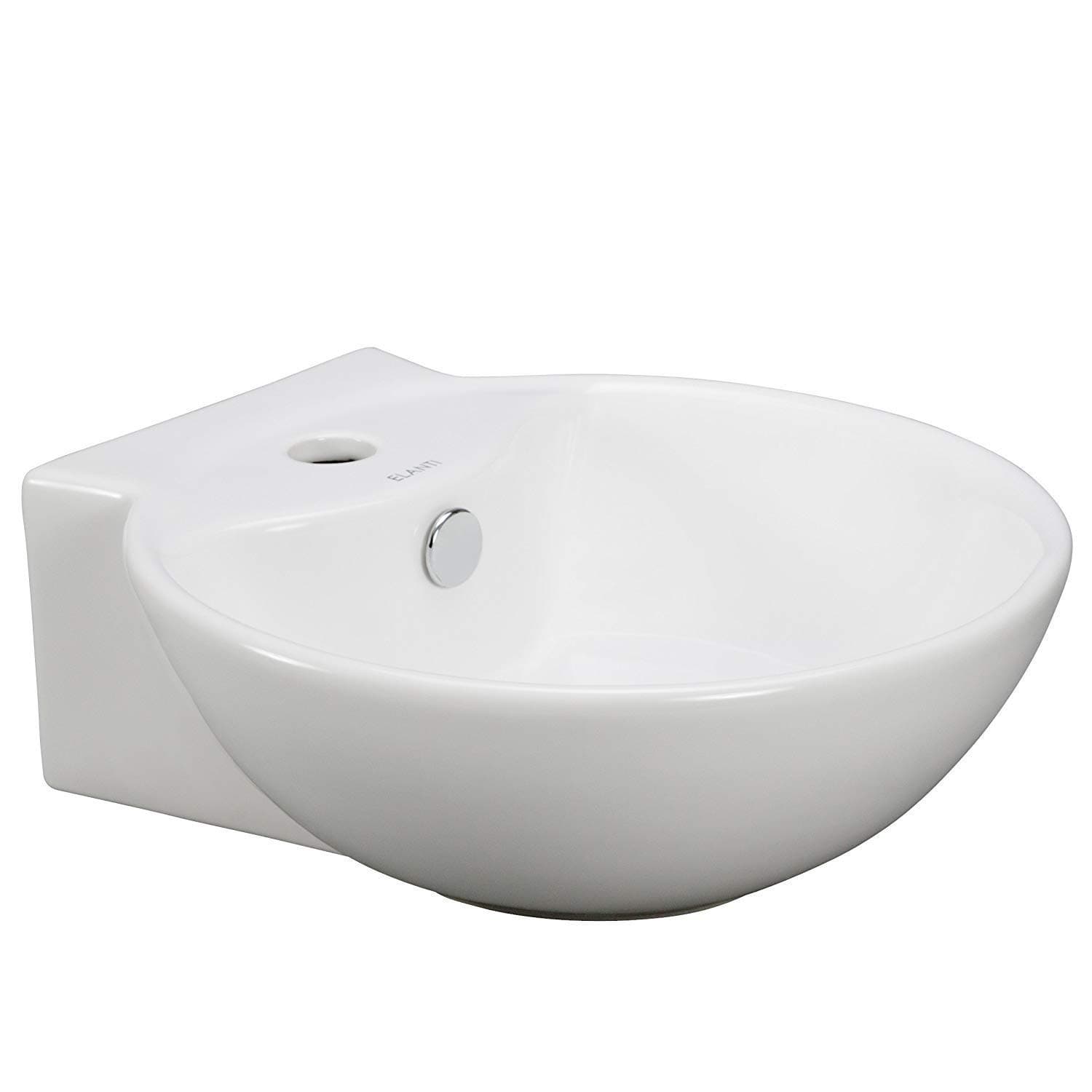 EC9819 Deep Bowl Sink, Wall Mounted, UPC Certified, Mounting Hardware Included, 17" L x 17 ¼" W x 6" H, White Porcelain