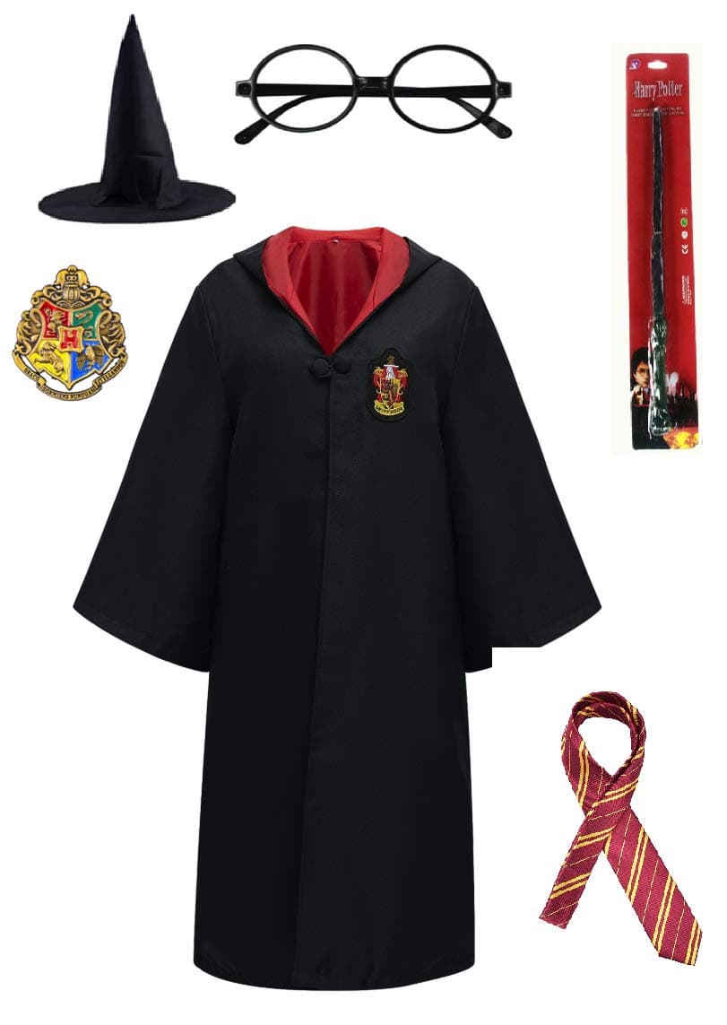 Magic Unisex Costume Robe Cape and Accessories Size 100-180 CM for Adults Kids Boys Girls and Teenagers