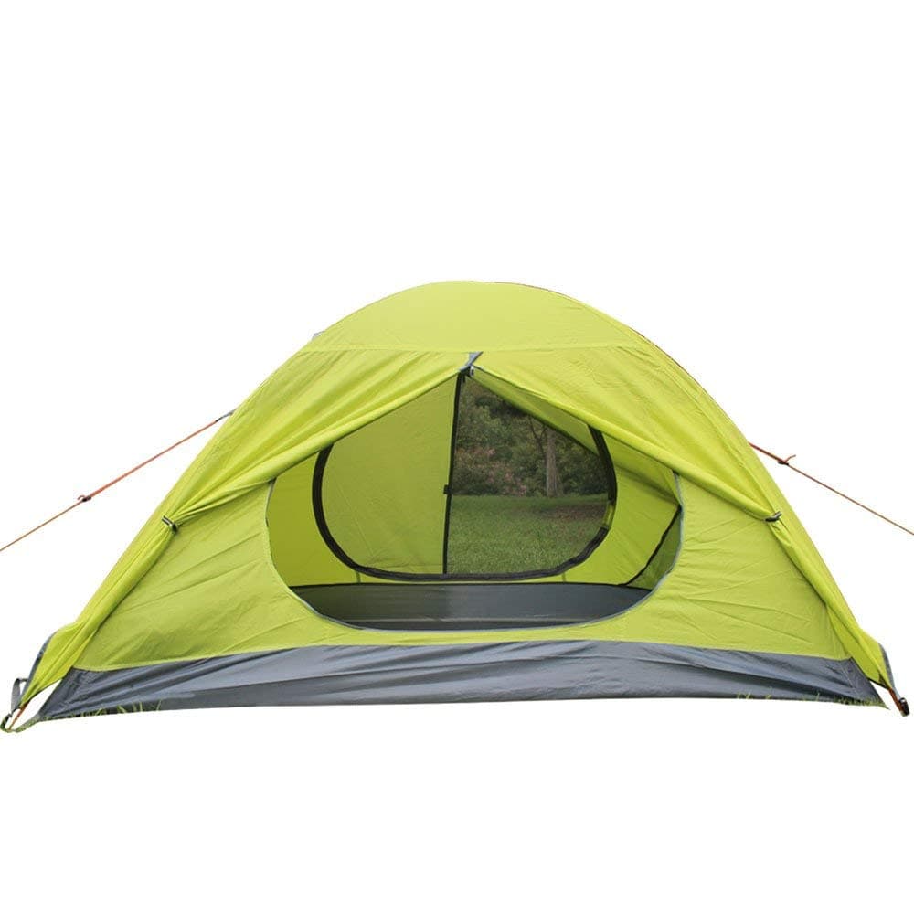 3-4 Season 1-2-person Double Layer Backpacking Tent Aluminum Rod Windproof Waterproof for Camping Hiking Travel Climbing - Easy Set Up (Green-Single Person Tent)